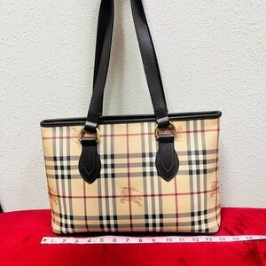 Burberry Black and Tan Plaid Shoulder Bag